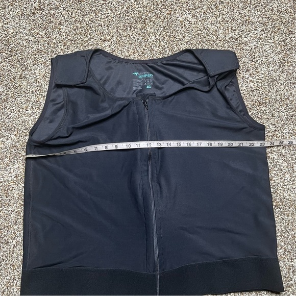 Size 4X Marena recovery post surgery short chest compression vest full Zip Black - Picture 4 of 6